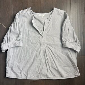 Banana Republic Factory Dark Charcoal and White Striped Shirt